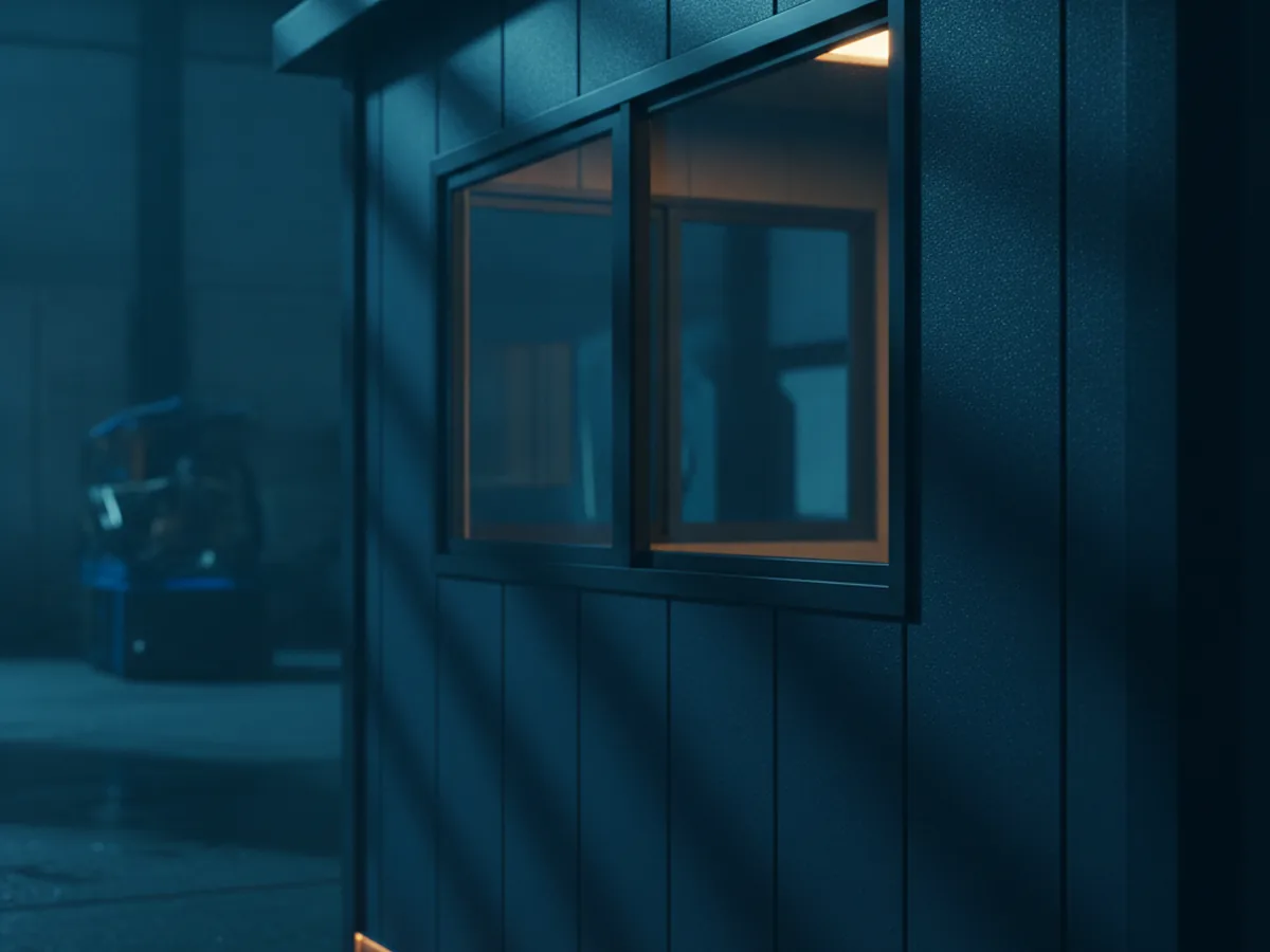 Caseta modular con ventanas correderas